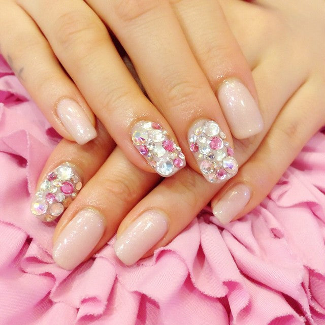 Diamond and glamours Japanese nail design